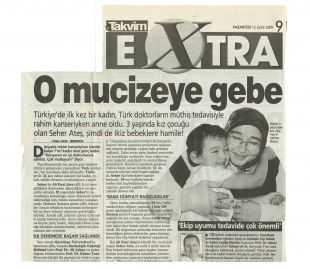 Türkiye'de bir ilk. Rahim kanserine rağmen anne oldu