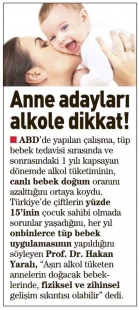 Anne adayları alkole dikkat! 